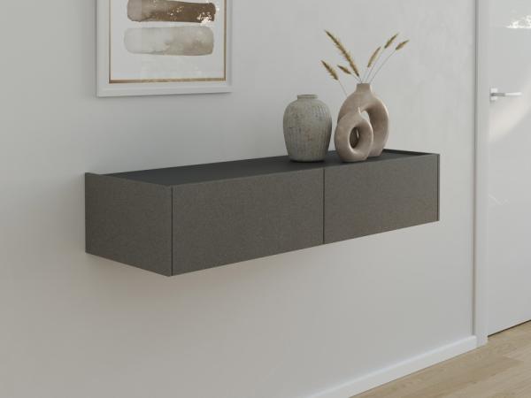 Hängekonsole Sideboard Urban Slimline 2 Push-to-open Einzüge Asche : Asche / Grafit