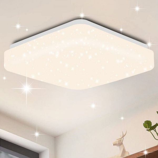 ZMH LED Deckenleuchte Wohnzimmer ∅21CM Modern 15W Sternenhimmel Deckenlampe Flur Küche, Augenschutz, Einfache Installtion, LED fest integriert, Neutralweiß