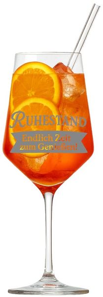 eXODA Weinglas Ruhestand Endlich Zeit zum Genießen!, 1-tlg, Glas