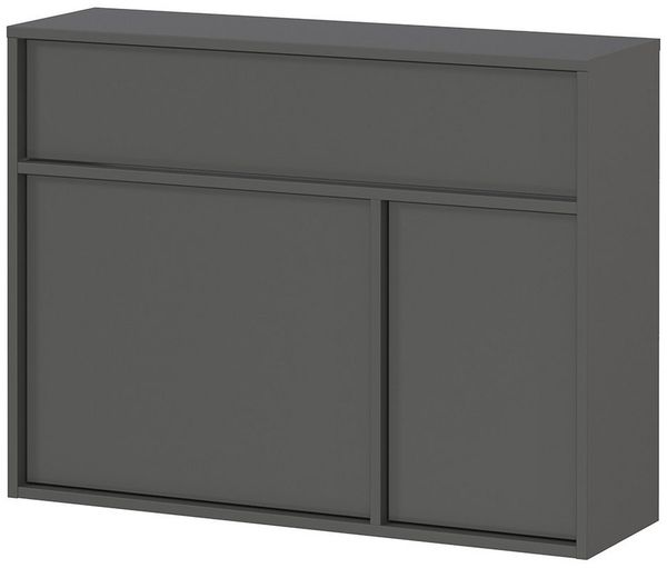 Lomadox Schuhschrank ALLOA-01 in anthrazit, 83 cm breit, geringe Tiefe (25 cm), grifflos