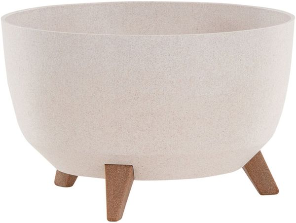 Siena Garden Pflanzgefäß OSLO, Kunststoff auf Füßen mit Einsatz creme 40 cm
