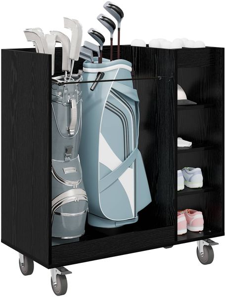 vidaXL Golf Schrank Mit Rad Uni Schwarz Eichen-Optik 90 x 45 x 98 cm 899464 Bild 3