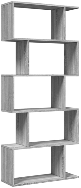 vidaXL Raumteiler-Bücherregal 5 Etagen Grau Sonoma 70x24x161 cm 858098