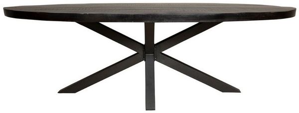 Villa Möbel Esstisch Esstisch Devereux Black Oval (Packung, 1-St, 1 Tisch), Massivholz mit Matrix-Gestell