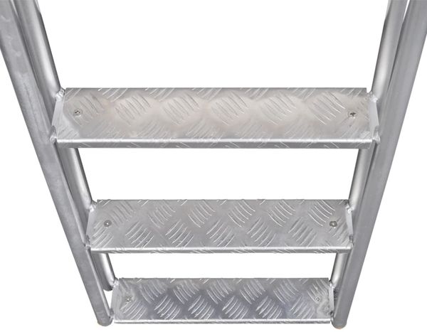 vidaXL Steg-/Poolleiter, 4-stufig, Aluminium Silber, 167 cm, 57 x 50 x 167 cm Bild 4