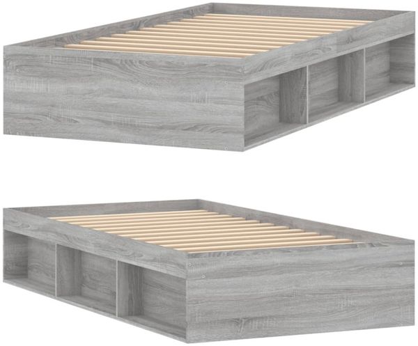 vidaXL Bettgestell Grau Sonoma 100x200 cm 3203836 Bild 2