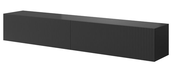 Selsey Veldio - TV Lowboard Schwarz, mit gefräster Front, 175 cm breit