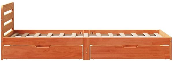 vidaXL Massivholzbett ohne Matratze Wachsbraun 90x190 cm Kiefernholz 3309865 Bild 7