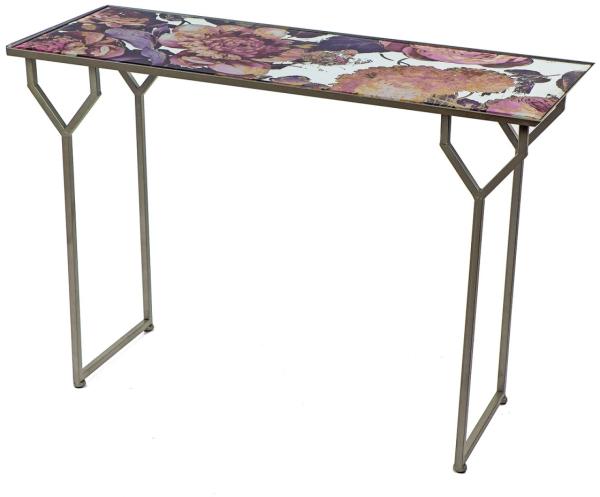 formano Metallfüße Konsole, Spiegelglas, Blumenmuster
