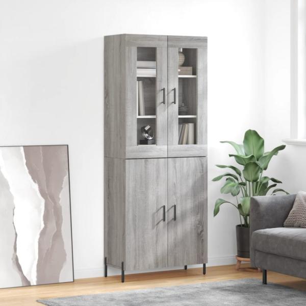 vidaXL Highboard Grau Sonoma 69,5x34x180 cm Holzwerkstoff 3198223