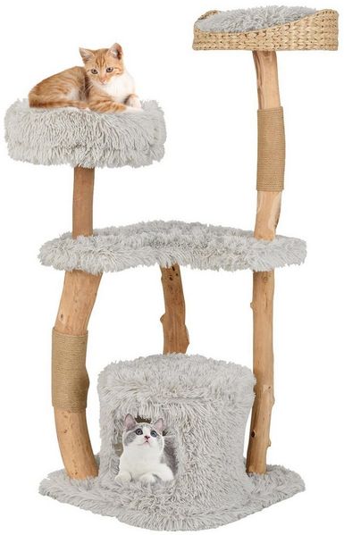 COSTWAY Kratzbaum 124cm Katzenbaum, Katzenbaum, Kletterbaum mit Katzenhöhle, 124cm hoch