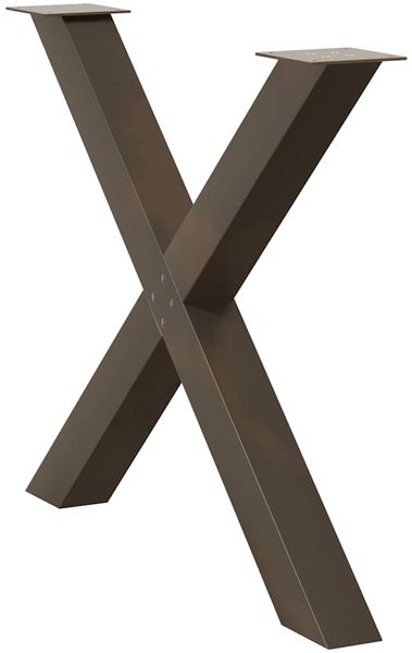 vidaXL Esstischbeine X-Form 3 Stk. Naturstahl 90x(72-73) cm Stahl 4012999 Bild 4