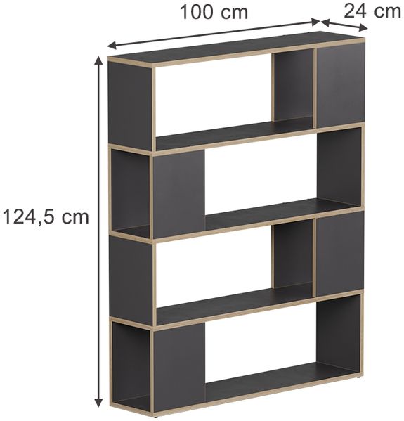 Raumteiler Eneos Anthrazit/Eiche 100 x 124.5 cm Vicco Bild 2