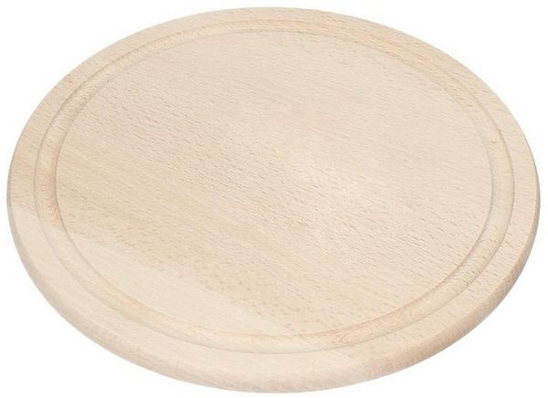 elasto Schneidebrett Frühstücksbrettchen Rund Holzschneidebrett mit Saftrille, Küchenzubehör, Holzbrett Küche, Holzschneidebrettchen, cutting board