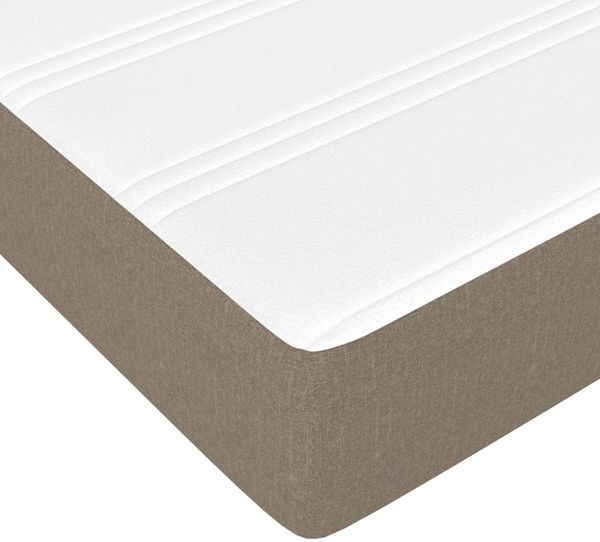 vidaXL Boxspringbett mit Matratze Taupe 200x200 cm Stoff, Härtegrad: H2 [3144550] Bild 8