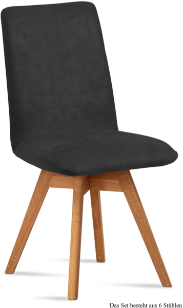 Esszimmerstuhl drehbar (6er-Set) Donni 47x92x60 Eiche geölt/Anthrazit