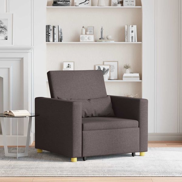 vidaXL Ausziehbare Schlafcouch Einzel Dunkelbraun 90 x 165 x 87 cm 42002688