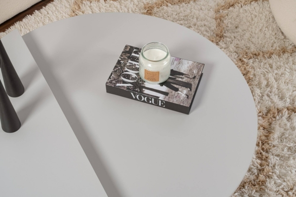 Dmora Wohnzimmertisch Dain, Niedriger Wohnzimmertisch, Kaffeeregal, Couchtisch für Sofa, 90x60 h35 cm, Grau Bild 7