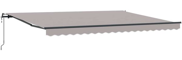 vidaXL Ausziehbare Markise Hellgrau 450 x 350 cm Stoff und Aluminium 3331151 Bild 2