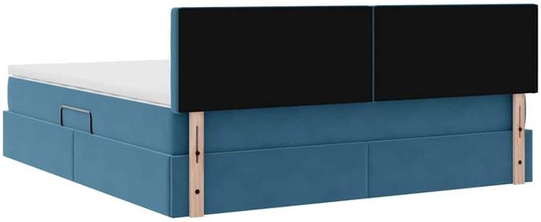 vidaXL Bett mit Stauraum und LED mit LED Dunkelblau 180 x 200 cm Samt 3371533 Bild 12