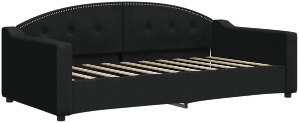 vidaXL Tagesbett Ausziehbar mit Matratzen Schwarz 90x190 cm Stoff 3197560 Bild 4