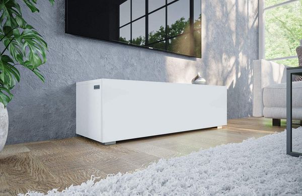 PLATAN ROOM Fernsehschrank TV-Lowboard 105/140 / 160/210 / 280 In Weiß Hängend Oder Stehend Hochglanz Matt (105 x 30 x 32, Weiß Matt/Weiß Matt)