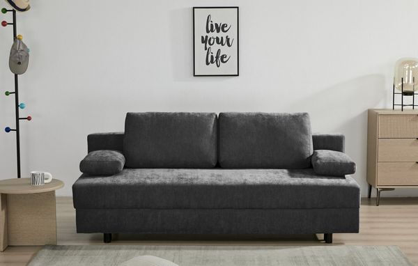 OTTO home Schlafsofa ONNIKO, Breite: 192 cm, Liegefläche 121x192 cm, Feinstruktur-Bezug, mit Bettfunktion & Bettkasten