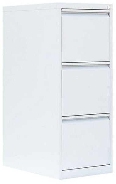 Stahl Büro Hängeregistratur Schrank Bürocontainer 101 x 40 x 62 cm (HxBxT) mit 3 Schüben, einbahnig Weiß 560317 Bild 2
