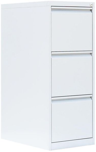 Stahl Büro Hängeregistratur Schrank Bürocontainer 101 x 40 x 62 cm (HxBxT) mit 3 Schüben, einbahnig Weiß 560317 Bild 3