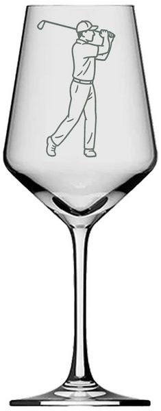 eXODA Weinglas Motiv Gravur Der Golfer 350ml, 1-tlg, Glas, Atemberaubende Darstellung