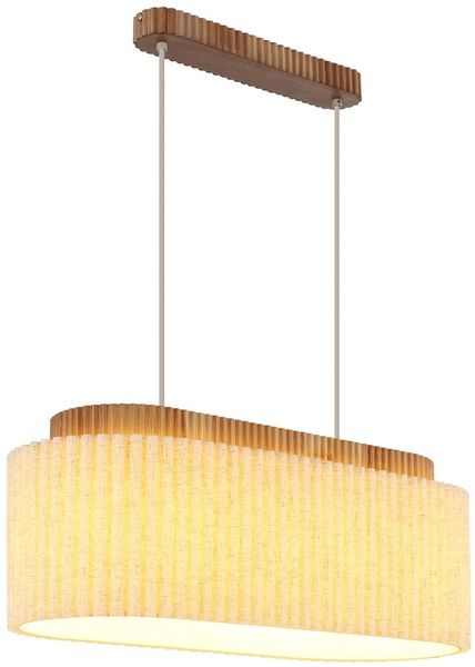 Hängeleuchte, JANNIE, Braun, Holz, E27, 3-flammig, höhenverstellbar