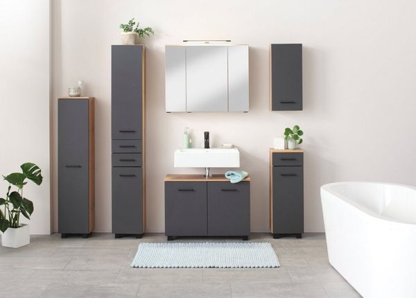 welltime Midischrank Trento, verschiedene Ausführungen und Farben Badmöbel, Breite 30 cm, 1 Tür, Made in Germany