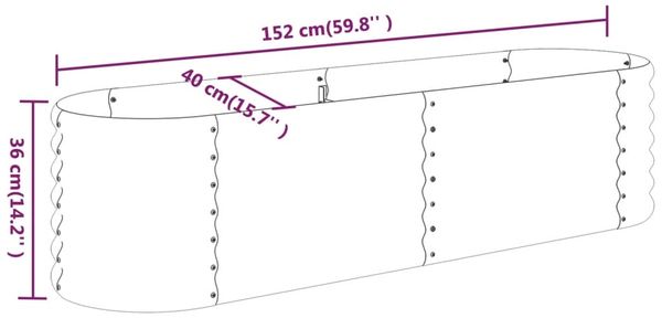 vidaXL Hochbeet Verzinkter Stahl 152x40x36 cm Anthrazit 318871 Bild 6