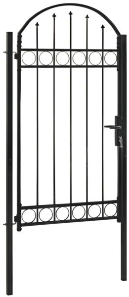 vidaXL Zauntor mit Gewölbter Spitze Stahl 100x250 cm Schwarz 146339
