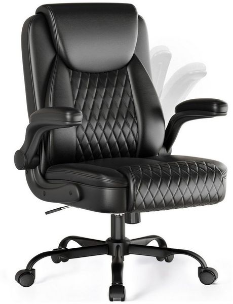 COMHOMA Chefsessel Bürostuhl Schreibtischstuhl höhenverstellbar mit hohe Rückenlehne (Packung), Wippmechanik Ergonomisches Design mit gepolsterten Armlehnen