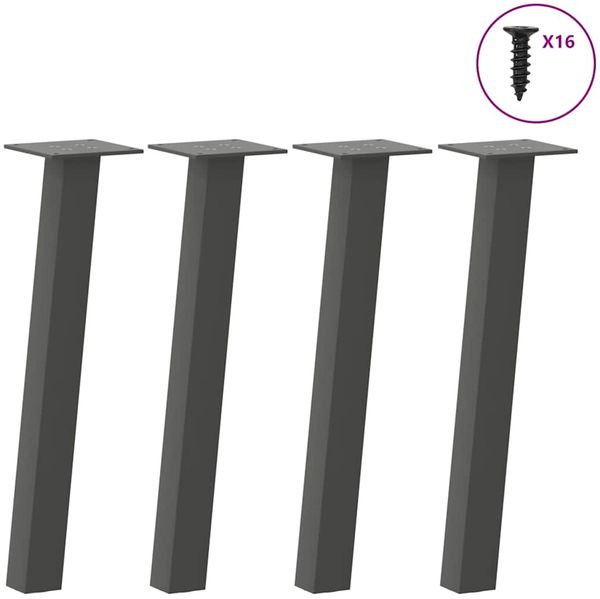vidaXL Couchtischbeine 4 Stk. Anthrazit 42 cm Stahl 4012490