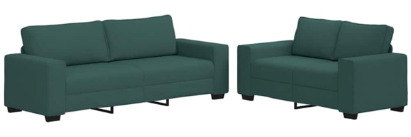 vidaXL 2-teiliges Sofa-Set mit Kissen, dunkelgrüner Stoff 3324736