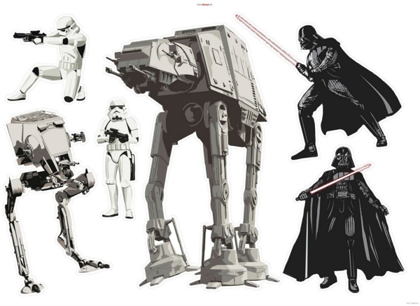 Komar Star Wars Wandtattoo Star Wars Doomed - 100x70 cm (Breite x Höhe) - 6 Teile - Darth Vader, Deco-Sticker, Wandaufkleber, Wandsticker, Wanddeko, Kinderzimmer - 14739h