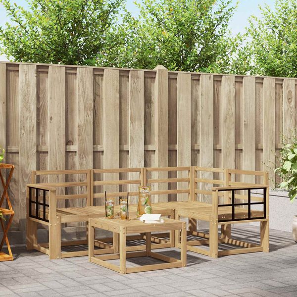 vidaXL Outdoor-Sofagarnitur 5 pcs Weiß 59 x 59 x 37 cm 3387603