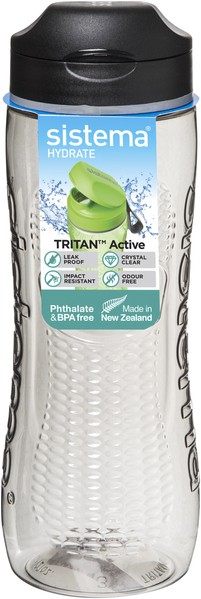 Sistema - Tritan Active Bottle 800ml -Black- Drikkeflaske