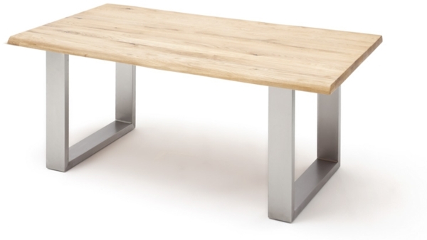 Esstisch Greta III - Balkeneiche massiv, Baumkante, 180x90 cm