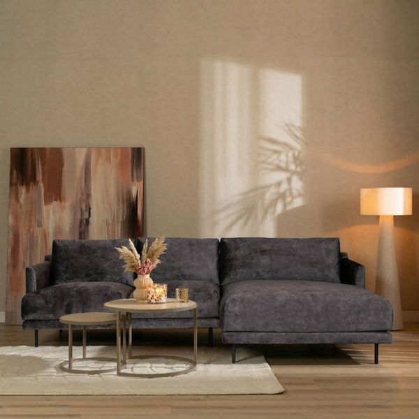 Bronx71 Ecksofa Denver Samt anthrazit rechts