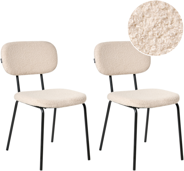 Set mit 2 Stühlen ADAIR Bouclé Beige