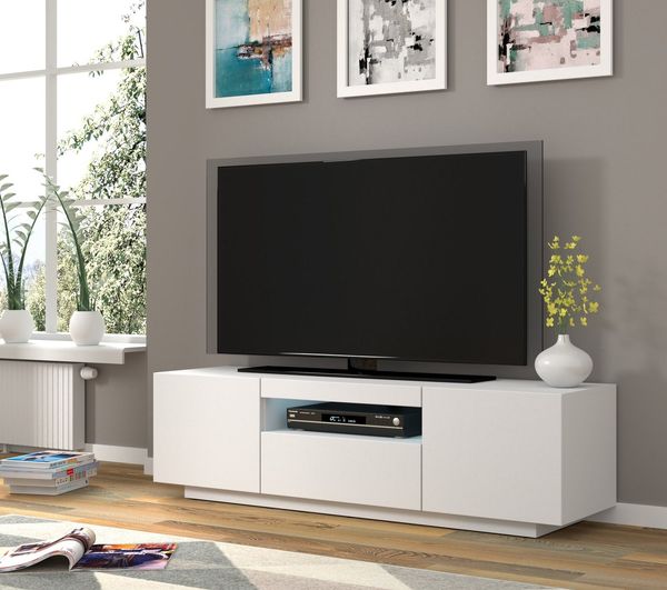 Raumhirsch Furniture Lowboard TV Schrank, RTV Möbel, Wohnmöbel (Maße 150 x 37 x 42/36 (H) cm, 3 Fächer), Hängend oder stehend, Offene Ablage