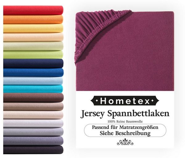 Hometex Premium Textiles Spannbettlaken Jersey Spannbettlaken 100% Baumwolle, Jersey, Gummizug: Rundumgummizug, Premium-Jersey Matratzenhöhe bis 23 cm