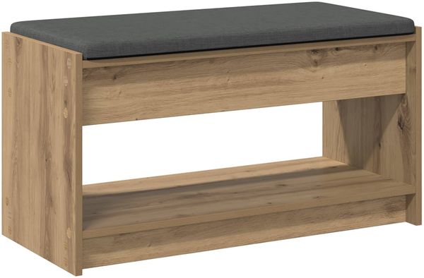 vidaXL Flurbank mit Kissen mit Regal Artisan-Eiche 83 x 38 x 45 cm 891583 Bild 7