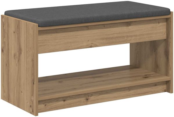 vidaXL Flurbank mit Kissen mit Regal Artisan-Eiche 83 x 38 x 45 cm 891583 Bild 2