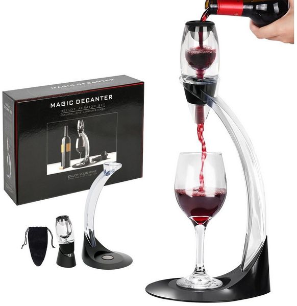 OSTWOLKE Dekanter Weinbelüfter Wein-Dekanter Dekantierer Wein-Ausgießer mit Ständer