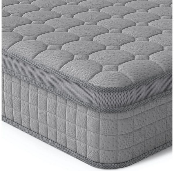 Taschenfederkernmatratze 7-Zonen Matratze 30cm hoch H3 Hybridmatratze Grau TT1, Vesgantti, 30 cm hoch, Öko-Tex, hohe Punktelastizität