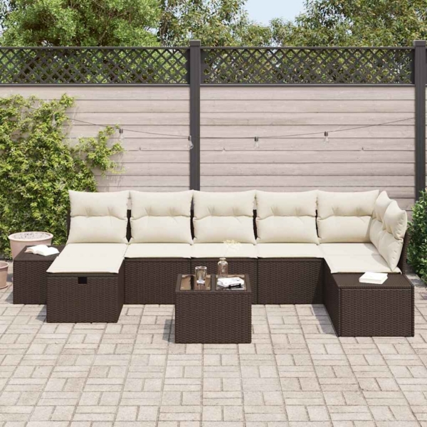 vidaXL Sofa Set mit Kissen 8 pcs Poly-Rattan 3360739 Bild 2